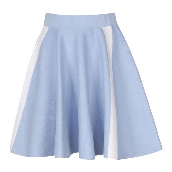 Nwt! Jw Anderson Xs A-Line Mini Skirt Contrast Light Blue And White